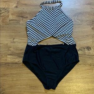 High waisted one piece retro